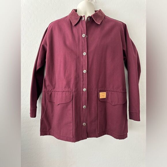 VTG Powder River Outfitters Panhandle Slim Chore Jacket Mens L‎ Maroon Western - Picture 1 of 10